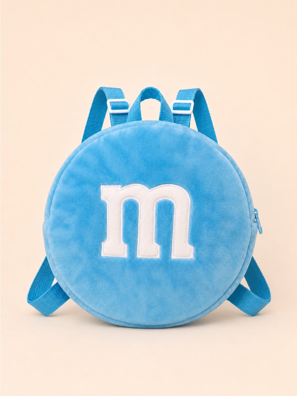 M&M’s Blue Plush Round Mini Backpack 11.5” Novelty Candy Bag